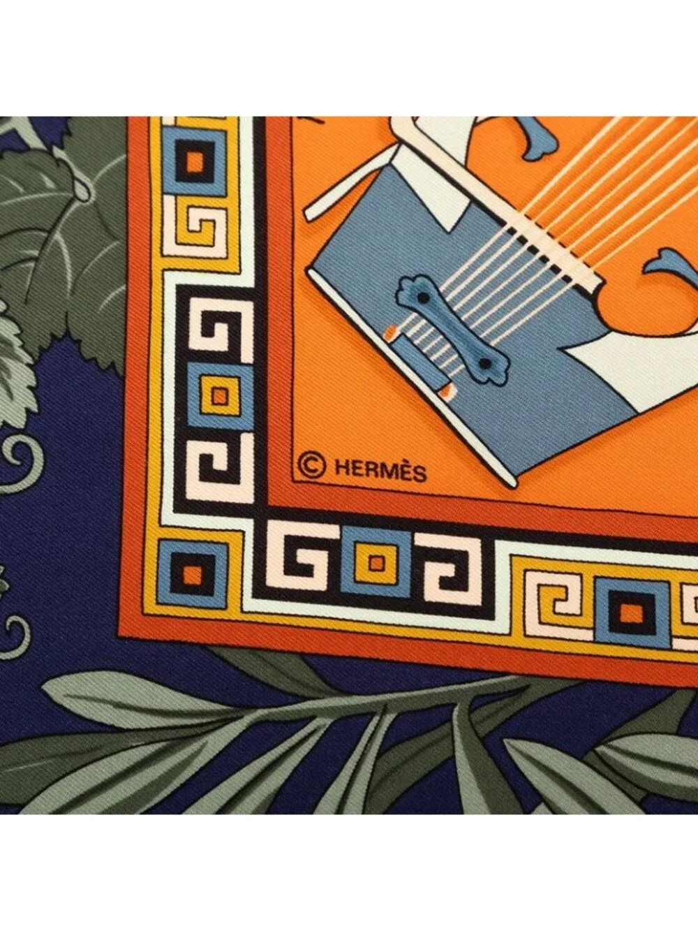 Hermes Carre 90 Musique Des Dieux Music of the Gods Scarf Large Multicolor Silk